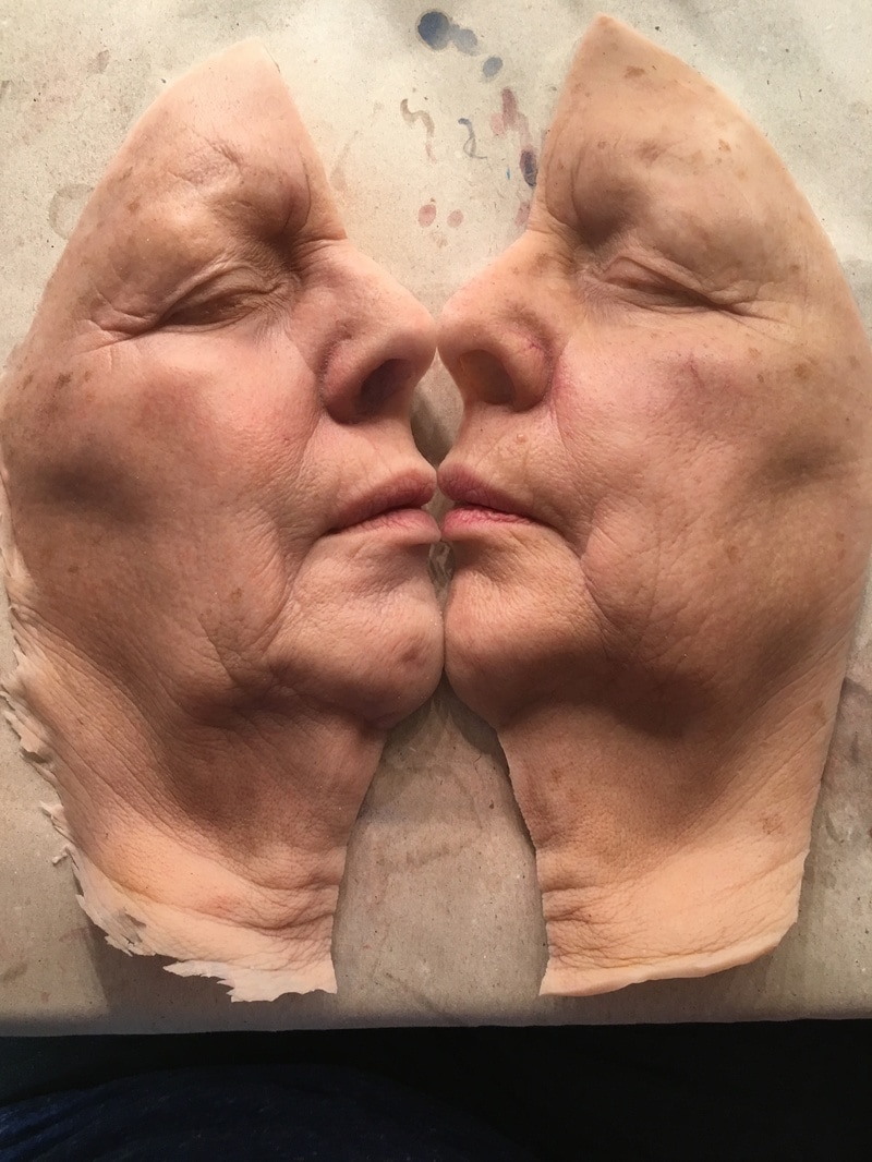 Silikon-Gesichtsskulptur von Julia Heppner